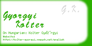 gyorgyi kolter business card